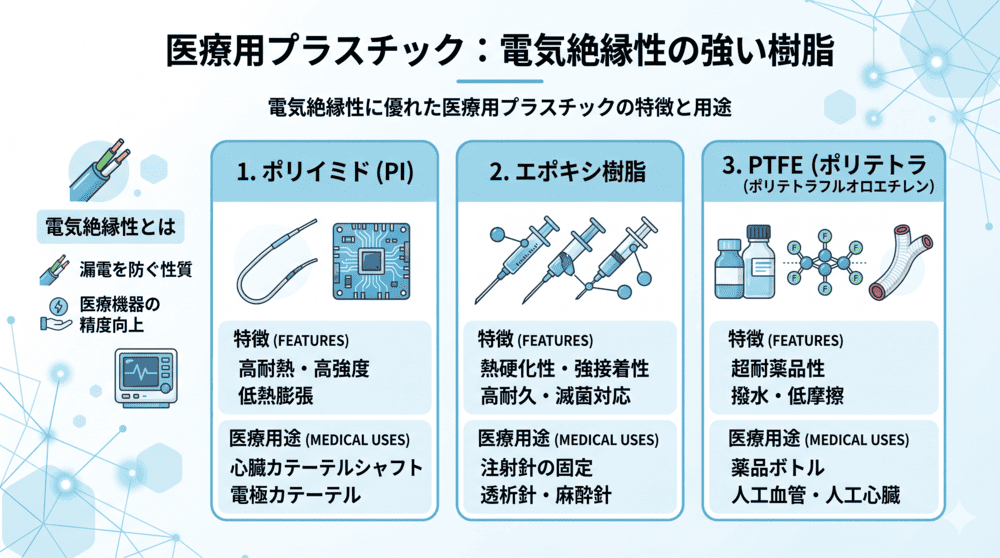 医療用プラスチック：電気絶縁性の強い樹脂
